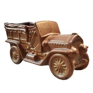 Brown Ceramic Jalopy Car Planter Vintage Convertible Car Planter Dish